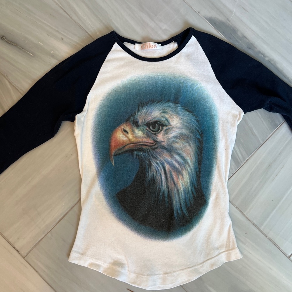Vintage Chloe baseball airbrush graphic tee shirt eagle small